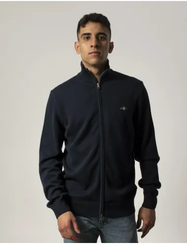 GANT CASUAL COTTON ZIP CARDIGAN