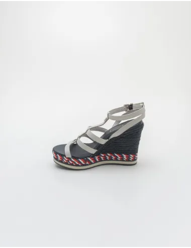 TOMMY HILFIGER COLORFUL ROPE WEDGE SANDAL