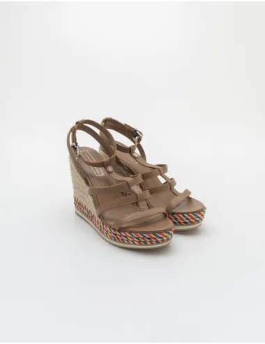 TOMMY HILFIGER COLORFUL ROPE WEDGE SANDAL