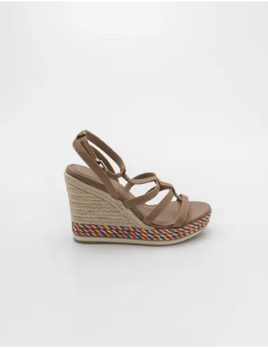 TOMMY HILFIGER COLORFUL ROPE WEDGE SANDAL