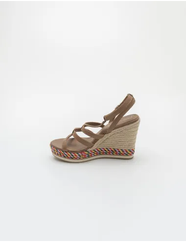 TOMMY HILFIGER COLORFUL ROPE WEDGE SANDAL