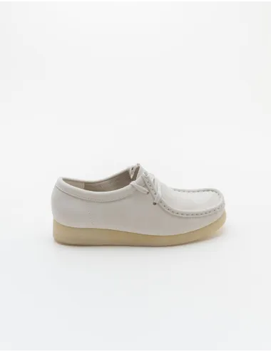 CLARKS   WALLABEE WHITE NUBUCK