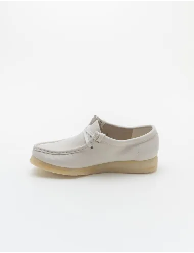 CLARKS   WALLABEE WHITE NUBUCK