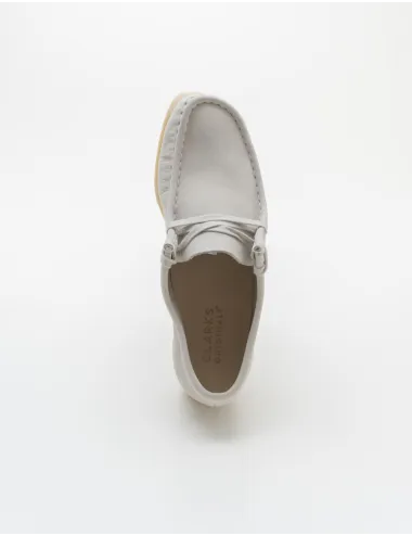 CLARKS   WALLABEE WHITE NUBUCK